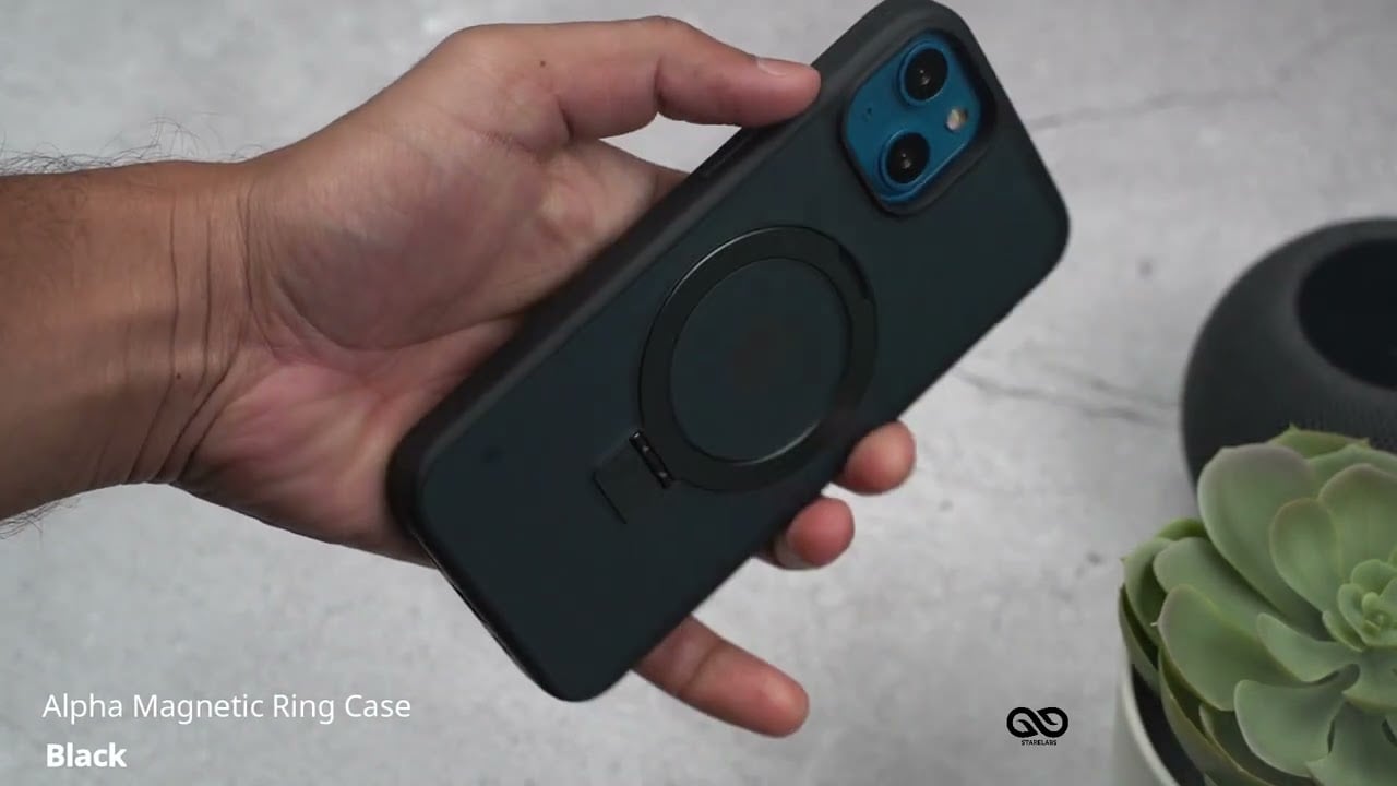 Black Alpha Magnetic Ring Case