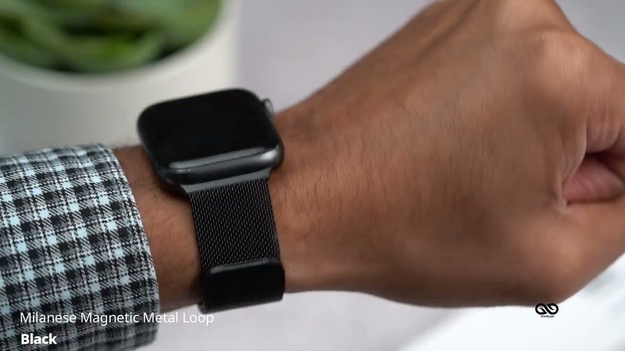 Black Milanese Magnetic Metal Loop strap For Apple Watch 38/40/41/42/44/45mm