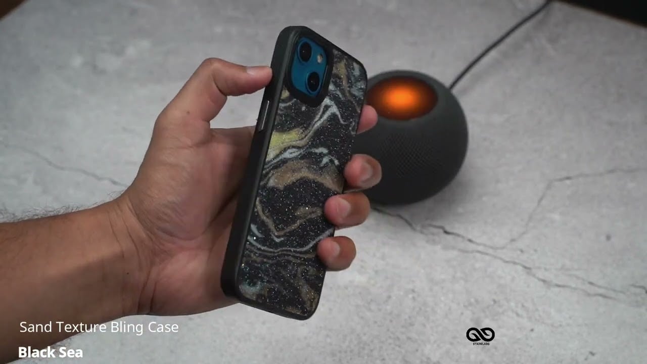 Black Sea Sand Texture Bling Case