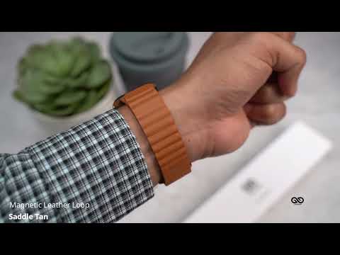 Saddle Tan Magnetic leather Loop for iWatch 38/40/41/42/44/45mm