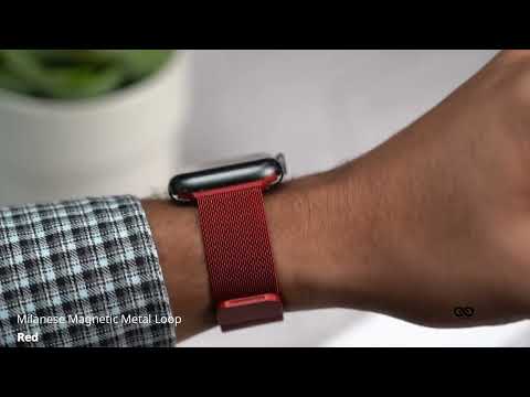 Red Milanese Magnetic Metal Loop strap For Apple Watch 38/40/41/42/44/45mm
