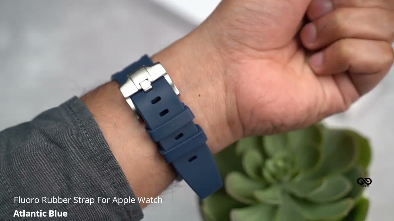 Atlantic Blue Fluoro Rubber Strap For Apple Watch 49 mm Series Ultra