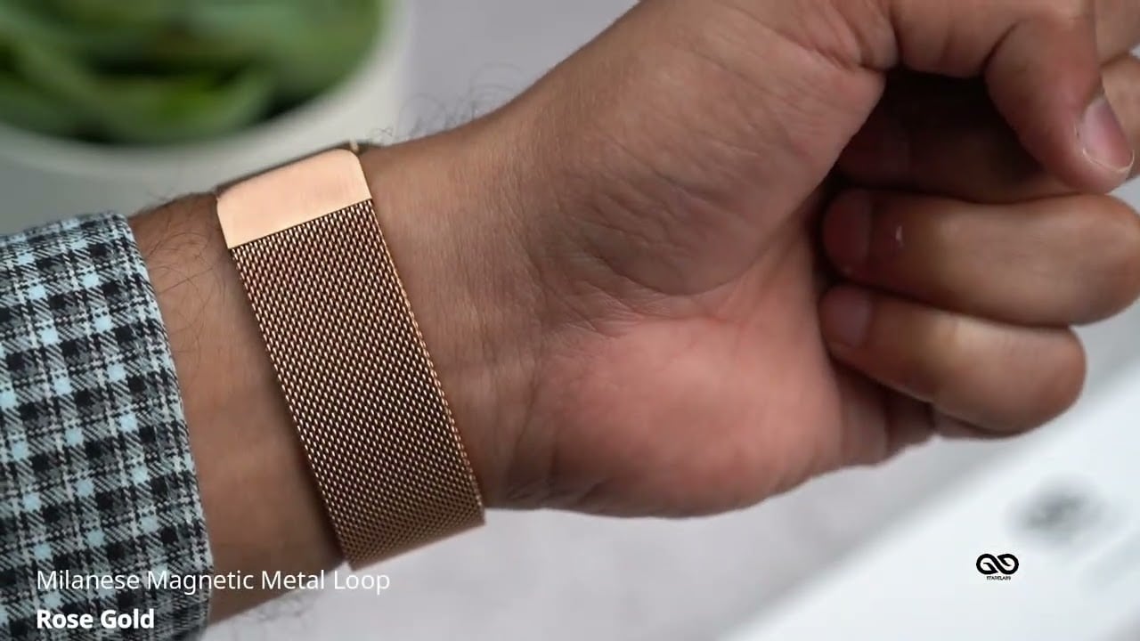 Rose Gold Milanese Magnetic Metal Loop strap For Apple Watch 38/40/41/42/44/45mm