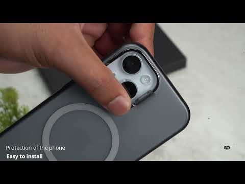 Smoky Black Magsafe Matte Finish Case with Kickstand For iPhone 15/15Plus