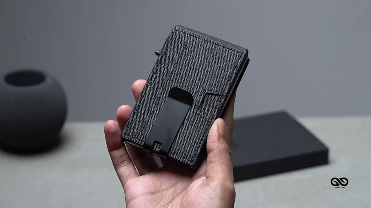 Grey Texture Ultra Slim Wallet With Money Clip