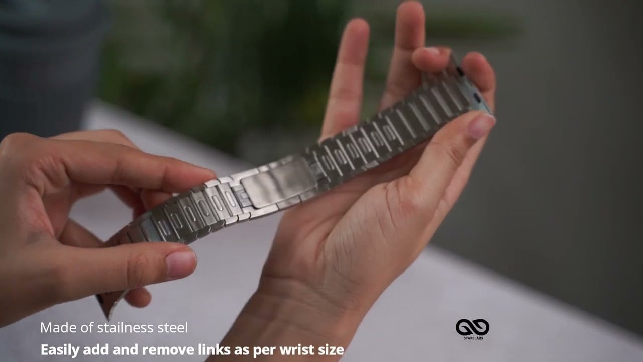 Detachable metal link strap for Apple watch