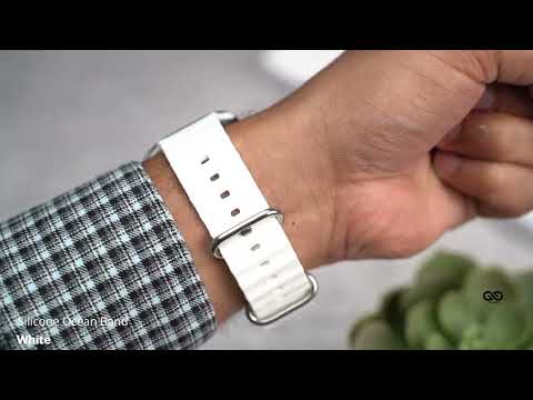 White Silicone Ocean Band For iWatch 49MM For Series Ultra