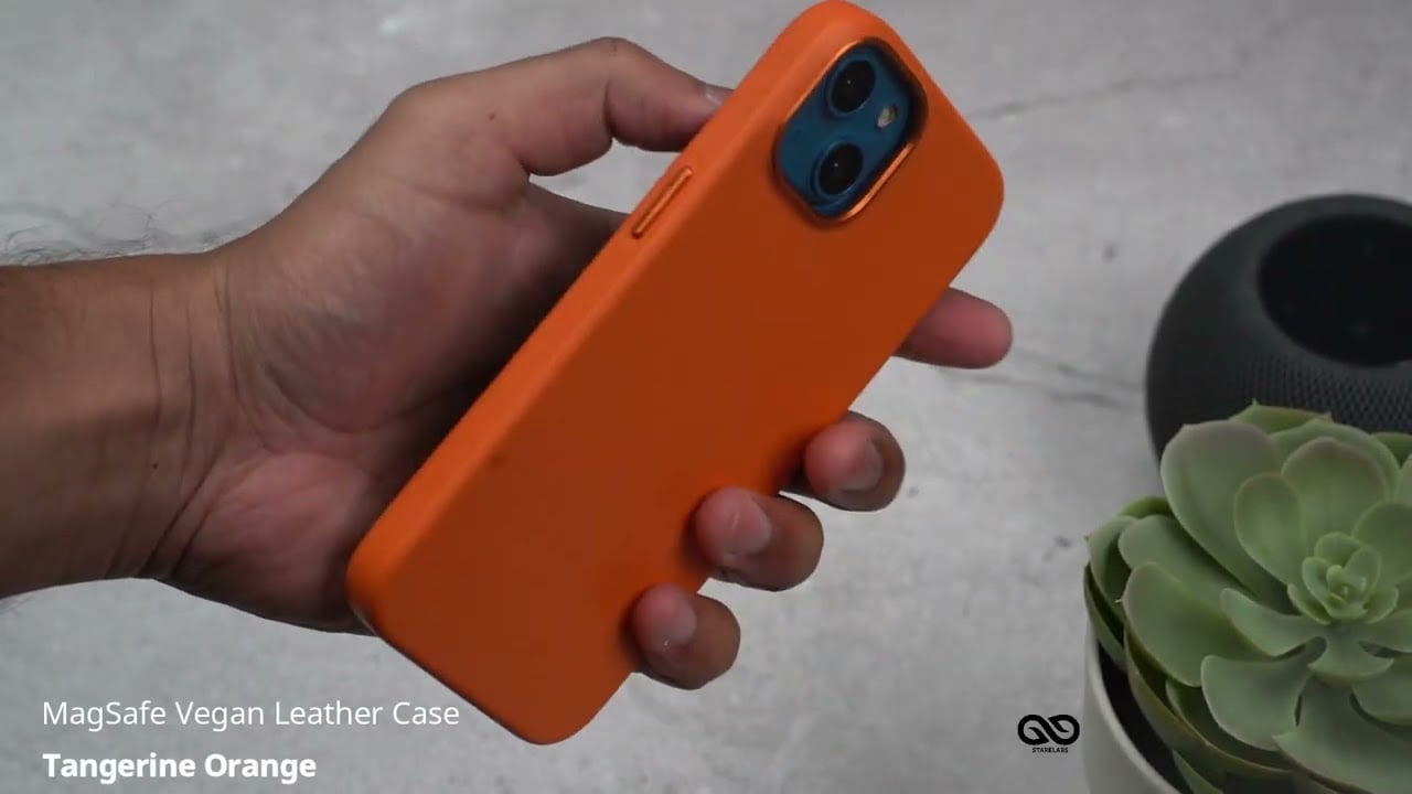 Tangerine Orange MagSafe Vegan Leather Case