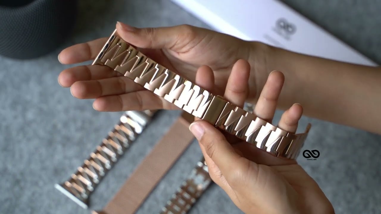 Rose Gold Glossy Matte Link Strap For Apple watch