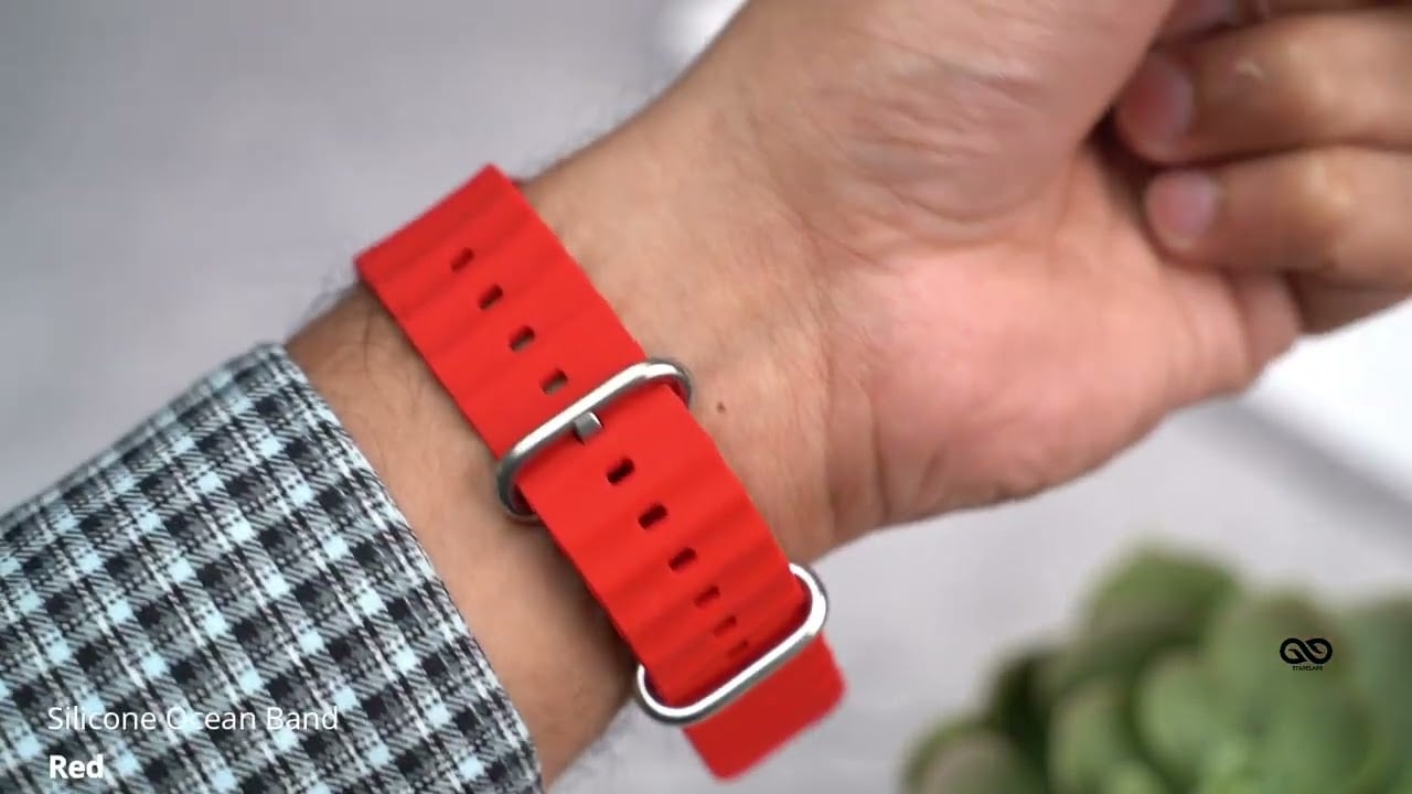 Red Silicone Ocean Band For Apple Watch 38/40/41/42/44/45mm