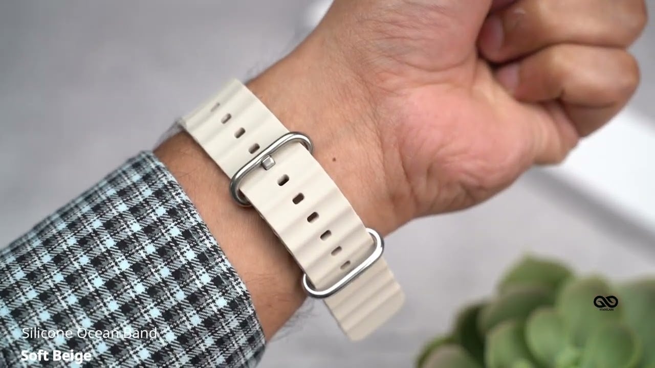 Soft Beige Silicone Ocean Band For Apple Watch 38/40/41/42/44/45mm