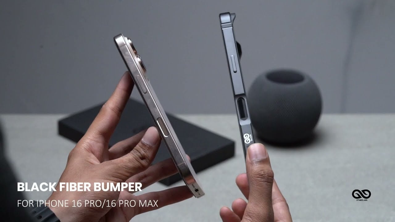 Black Fiber Bumper for iPhone 16 Pro (Bumper, not a Case)