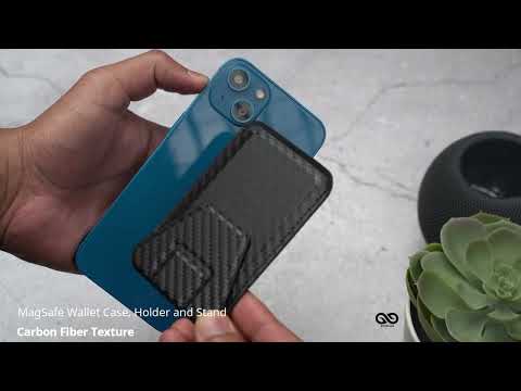 Carbon Fiber Texture MagSafe Wallet Case, Holder and Stand