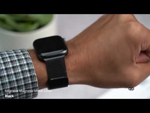 Black Milanese Magnetic Metal Loop strap For Apple Watch 38/40/41/42/44/45mm