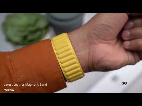 Yellow Latest Leather Magnetic Band For Apple Watch 38/40/41/42/44/45mm