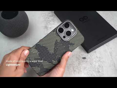 Camo Real Aramid Carbon Fiber Case for iPhone 15 Pro/15 Pro Max