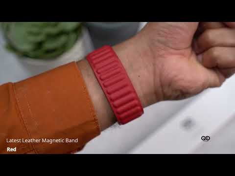 Red Latest Leather Magnetic Band For Apple Watch38/40/41/42/44/45mm