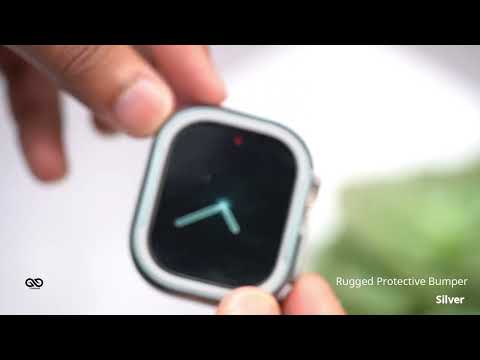 Silver Rugged Protective Bumper for Apple Watch 49mm Series Ultra