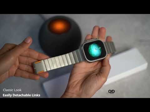 Titanium Matte Finish Detachable Link Strap With Magnetic Closure