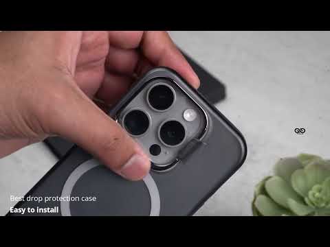 Smoky Black Magsafe Matte Finish Case with Kickstand For iPhone 15/15Plus/15Pro/15Pro Max