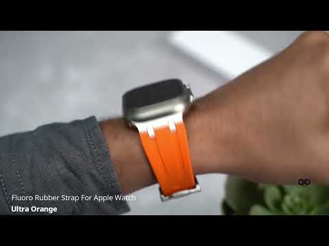 Ultra Orange Fluoro Rubber Strap For Apple Watch 49 mm Series Ultra