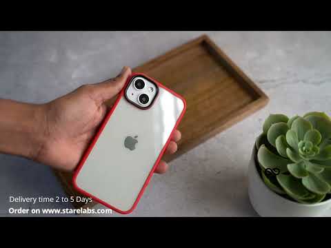 Red Drop Proof Transparent Sleek Case For iPhone 13 / 13 Mini