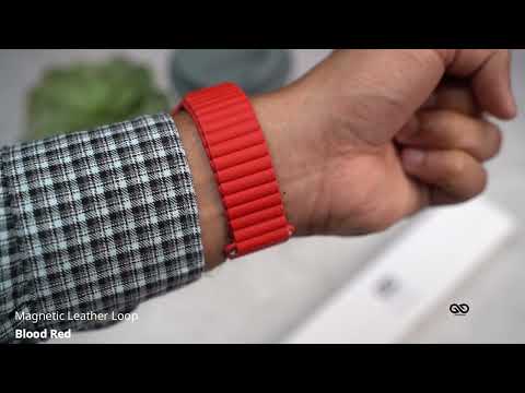 Blood Red Magnetic leather Loop for iWatch 38/40/41/42/44/45mm
