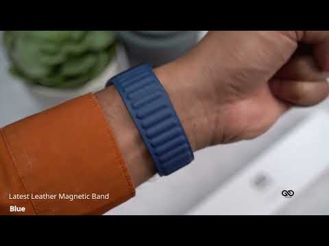 Blue Latest Leather Magnetic Band For Apple Watch 38/40/41/42/44/45mm
