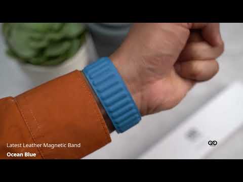 Ocean Blue Latest Leather Magnetic Band For Apple Watch 38/40/41/42/44/45mm