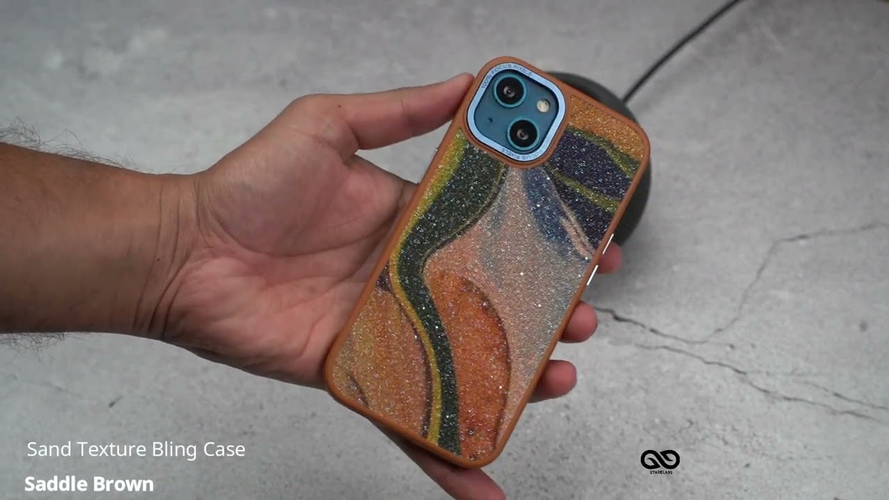Saddle Brown Sand Texture Bling Case