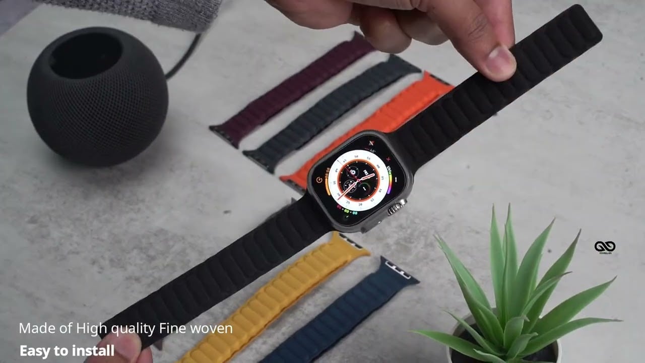 Magnetic link fine woven strap For Apple Watch 49 MM Series Ultra/Ultra 2
