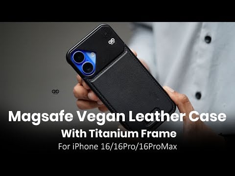 Magsafe Vegan Leather Case With Titanium Frame For iPhone 16/16Pro/16ProMax