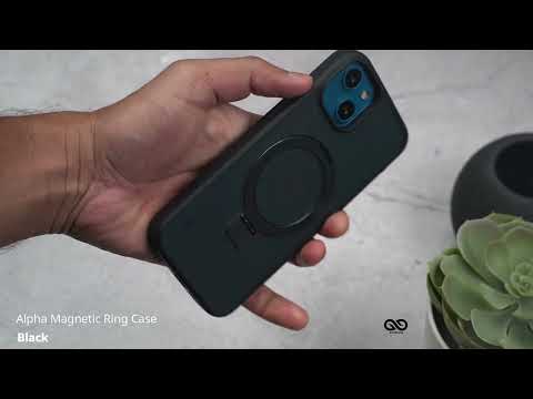 Black Alpha Magnetic Ring Case