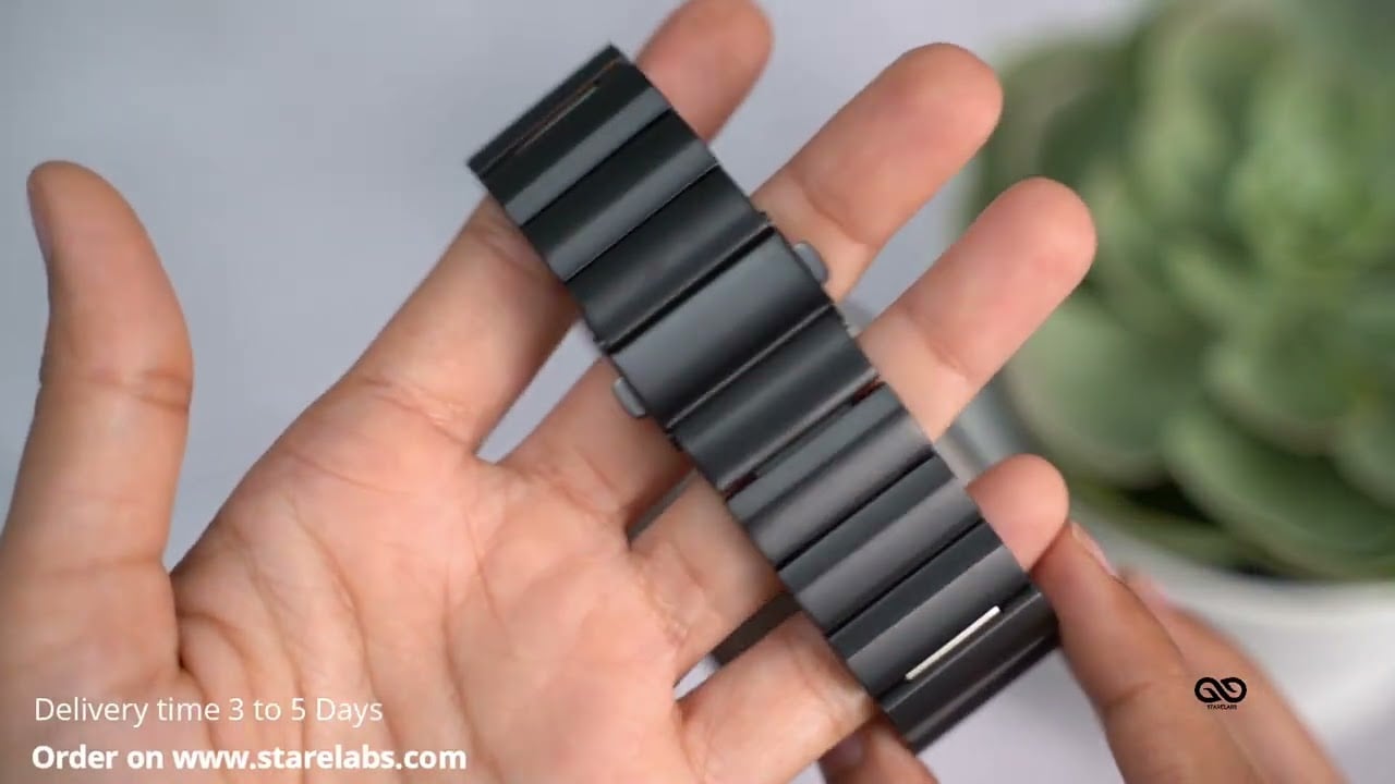 Black Ultra Modern Titanium Strap For Apple Watch 49 mm