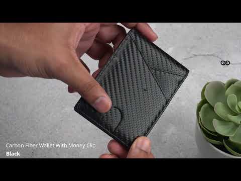 Black Carbon Fiber Wallet With Money Clip