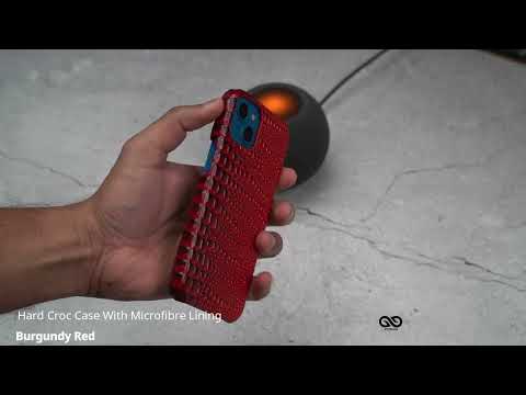 Burgundy Red Hard Croc Case With Microfibre Lining