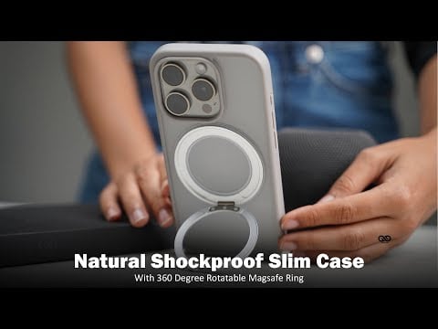 Natural Shockproof Slim Case with 360 Degree Rotatable Magsafe Ring For iPhone 15/15Pro/15Pro max
