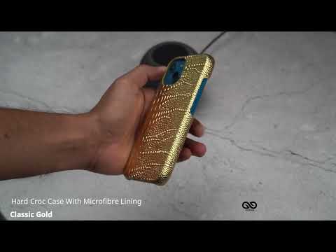 Classic Gold Hard Croc Case With Microfibre Lining