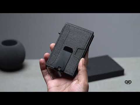 Grey Texture Ultra Slim Wallet With Money Clip