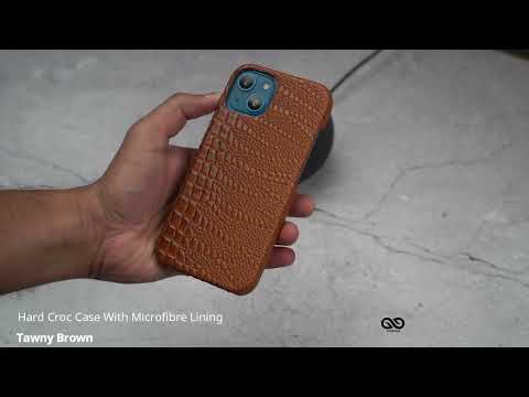 Tawny Brown Hard Croc Case With Microfibre Lining