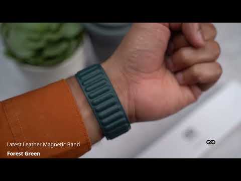 Forest Green Latest Leather Magnetic Band For Apple Watch 38/40/41/41/42/44/45mm