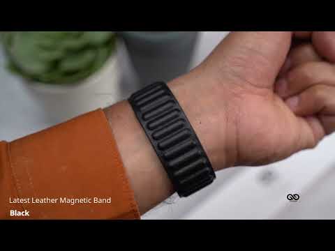Black Latest Leather Magnetic Band For Apple Watch 38/40/41/42/44/45mm