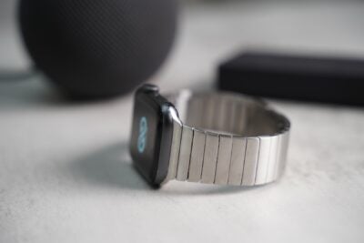 Link Strap Silver Metal Belt for Apple Watch 44MM 45MM 46MM Series 4 5 6 7 8 9 10 SE SE 2 Gen