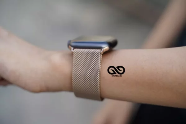 Milanese Magnetic Metal loop strap Pale Gold for Apple Watch 44MM 45MM 46MM Series 4 5 6 7 8 9 10 SE SE 2 Gen