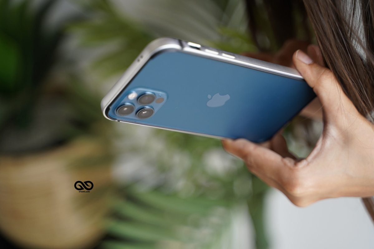 Silver Fiber Bumper for iPhone 12 Pro Max (Bumper, not a Case) 6 Silver Fiber Bumper for iPhone 12 Pro Max (Bumper, not a Case) - Image 6