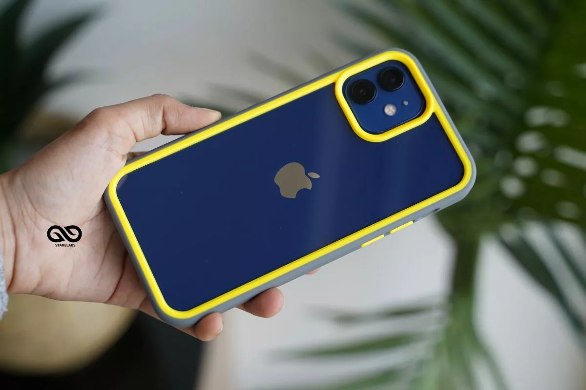 Drop Protection Yellow Grey Minimal Case for iPhone 12 Mini