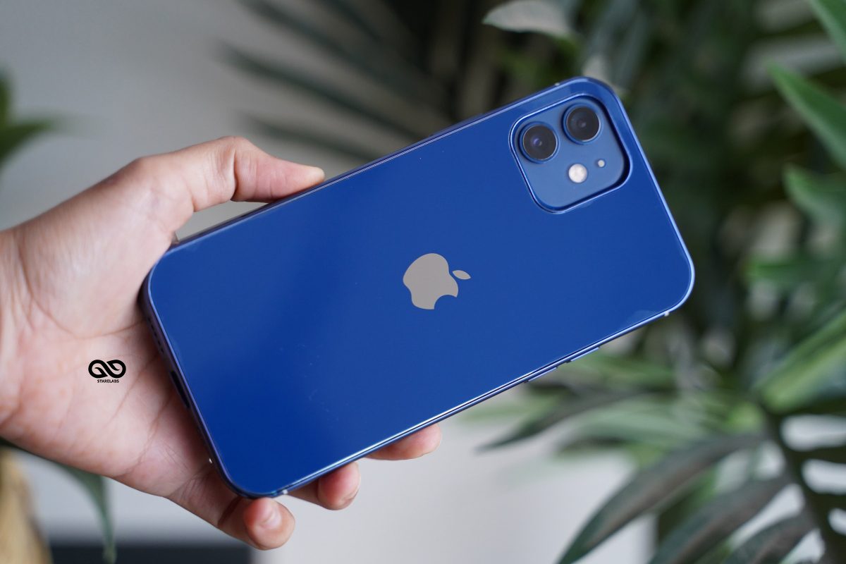 Blue Soft Glass Finish Case For Iphone 12 Starelabs® India