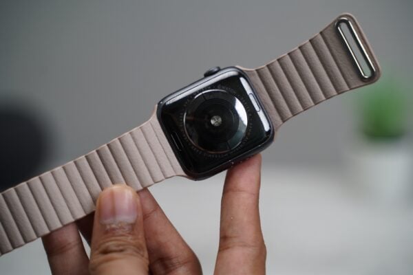 Soft Beige Magnetic Leather Loop for Apple Watch 44MM 45MM 46MM Series 4 5 6 7 8 9 10 SE SE 2 Gen - Image 5
