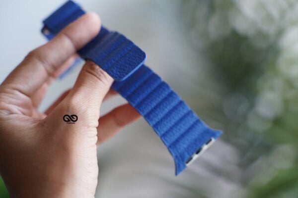 Ocean Blue Magnetic Leather Loop for Apple Watch 42MM 41MM 40MM Series 4 5 6 7 8 9 10 SE SE 2 Gen - Image 7
