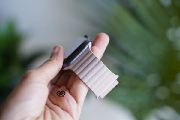Soft Beige Magnetic Leather Loop for Apple Watch 44MM 45MM 46MM Series 4 5 6 7 8 9 10 SE SE 2 Gen - Image 7